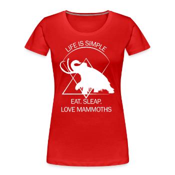 Drôle de mammouth Âge de pierre Conception de l’âge de glace Préhistorique - T-shirt bio Premium Femme - rouge - Devant - Mia (176cm)