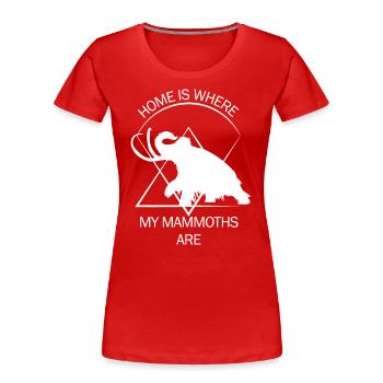 Drôle de mammouth Âge de pierre Conception de l’âge de glace Préhistorique - T-shirt bio Premium Femme - rouge - Devant - Mia (176cm)