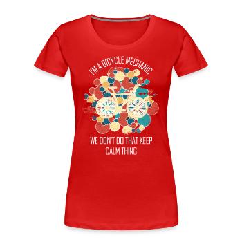 Fahrradwerkstatt Fahrradmonteurin Fahrrad - Frauen Premium Bio T-Shirt - Rot - Vorne - Mia (176cm)