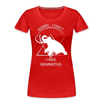 Lustiges Mammut Steinzeit Eiszeit Design Urzeit - Frauen Premium Bio T-Shirt - Rot - Vorne - Mia (176cm)