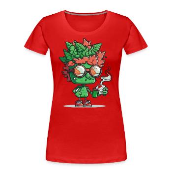 Petes Party - Frauen Premium Bio T-Shirt - Rot - Vorne - Mia (176cm)