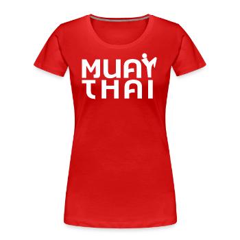 Muay Thai - Frauen Premium Bio T-Shirt - Rot - Vorne - Mia (176cm)