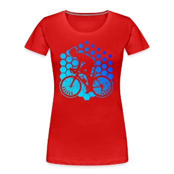 Rennradfahrer Rennradfahren Rennrad Damen - Frauen Premium Bio T-Shirt - Rot - Vorne - Mia (176cm)