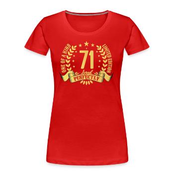 71 ans cadeau d’anniversaire 71 ans - T-shirt bio Premium Femme - rouge - Devant - Mia (176cm)