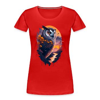 Beautiful owl - Women's Premium Organic T-Shirt - red - Front - Mia (176cm)