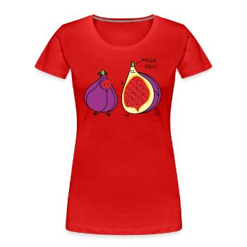 Lustige Feige Sau - Frauen Premium Bio T-Shirt - Rot - Vorne - Mia (176cm)