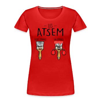 ATSEM zu Beginn und Ende des Jahres - Frauen Premium Bio T-Shirt - Rot - Vorne - Mia (176cm)
