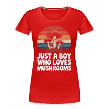 Champignons Champignons Champignon Champignon - T-shirt bio Premium Femme - rouge - Devant - Mia (176cm)