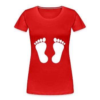 Pieds Pieds Soins des pieds Podologie - T-shirt bio Premium Femme - rouge - Devant - Mia (176cm)