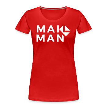 Facteur - Facteur - T-shirt bio Premium Femme - rouge - Devant - Mia (176cm)