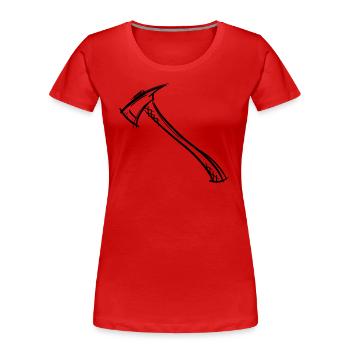 Dessin de hache / hache de pompier. Pompier. - T-shirt bio Premium Femme - rouge - Devant - Mia (176cm)