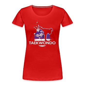 Allkampf Taekwondo-Girl TKD Tae-Kwon-Do - Frauen Premium Bio T-Shirt - Rot - Vorne - Mia (176cm)