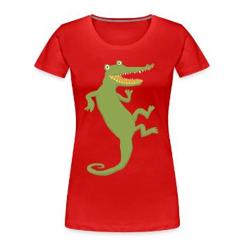 Krokodil - Frauen Premium Bio T-Shirt - Rot - Vorne - Mia (176cm)