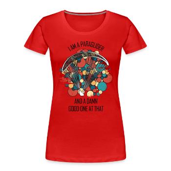 Paragliding Gleitschirm Paragleiter Paraglider - Women's Premium Organic T-Shirt - red - Front - Mia (176cm)