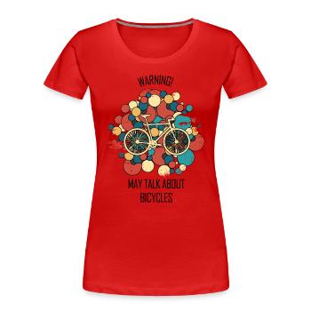 Fahrradwerkstatt Fahrradmonteurin Fahrrad - Frauen Premium Bio T-Shirt - Rot - Vorne - Mia (176cm)