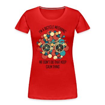 Fahrradwerkstatt Fahrradmonteurin Fahrrad - Frauen Premium Bio T-Shirt - Rot - Vorne - Mia (176cm)