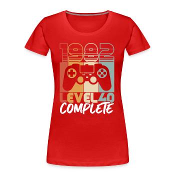 40 Geburtstag Jahrgang 1982 Level 40 Complete - Frauen Premium Bio T-Shirt - Rot - Vorne - Mia (176cm)