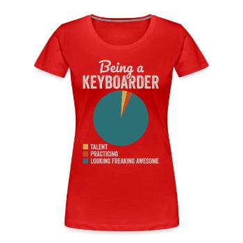 Als Keyboarder Musiker Keyboarder - Frauen Premium Bio T-Shirt - Rot - Vorne - Mia (176cm)