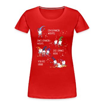 Glühwein Wichtel (Vier-Gesellen-Edition) - Frauen Premium Bio T-Shirt - Rot - Vorne - Mia (176cm)