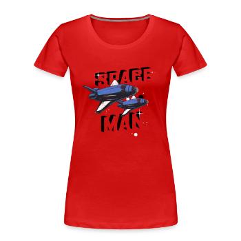 SPACE MAN - Frauen Premium Bio T-Shirt - Rot - Vorne - Mia (176cm)