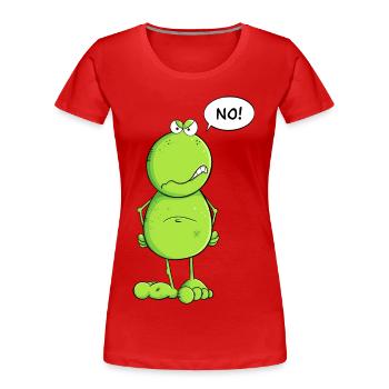 Funny No Frog I No Nö Statement - Women's Premium Organic T-Shirt - red - Front - Mia (176cm)