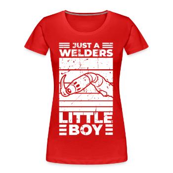 Funny welder boy - Women's Premium Organic T-Shirt - red - Front - Mia (176cm)