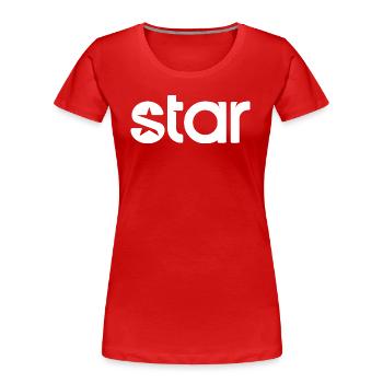 Star - Stern - Frauen Premium Bio T-Shirt - Rot - Vorne - Mia (176cm)