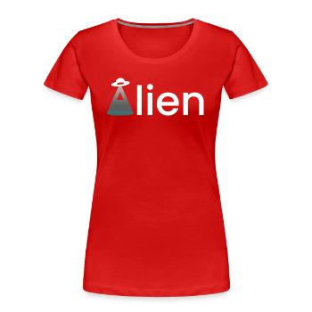 Alien - Frauen Premium Bio T-Shirt - Rot - Vorne - Mia (176cm)
