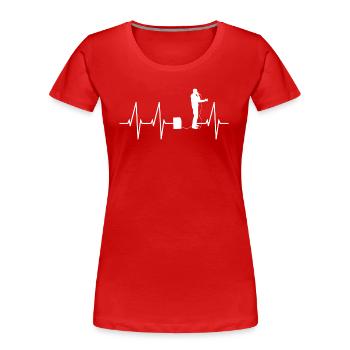 Beatboxing Beatbox Herzschlag - Frauen Premium Bio T-Shirt - Rot - Vorne - Mia (176cm)