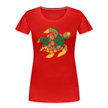 CAMOUFLAGE TURTLE TORTOISE SCHILDKROETE - Frauen Premium Bio T-Shirt - Rot - Vorne - Mia (176cm)