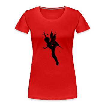 Die schwarze Fee - Frauen Premium Bio T-Shirt - Rot - Vorne - Mia (176cm)