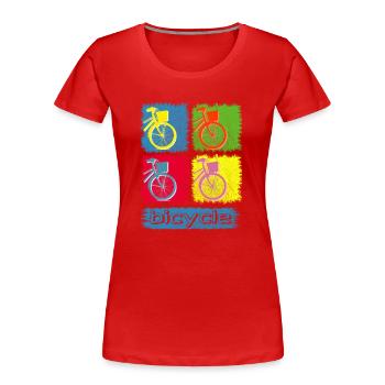Bicycle Fahrrad Bike Shirt - Frauen Premium Bio T-Shirt - Rot - Vorne - Mia (176cm)