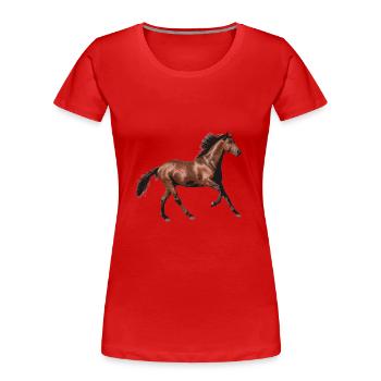 brown horse - Women's Premium Organic T-Shirt - red - Front - Mia (176cm)