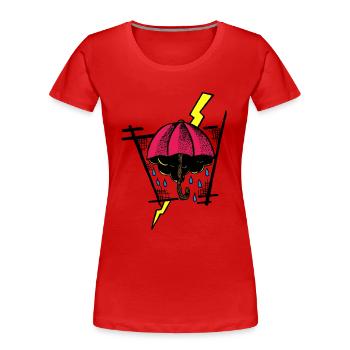umbrella - Women's Premium Organic T-Shirt - red - Front - Mia (176cm)