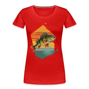 Perch Fishing Predatory Fish - Women's Premium Organic T-Shirt - red - Front - Mia (176cm)