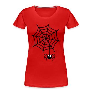 Spinnennetz Spinne - Frauen Premium Bio T-Shirt - Rot - Vorne - Mia (176cm)