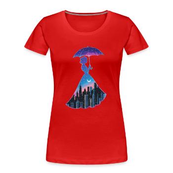 City Girl - Stadt Mädchen - Women's Premium Organic T-Shirt - red - Front - Mia (176cm)