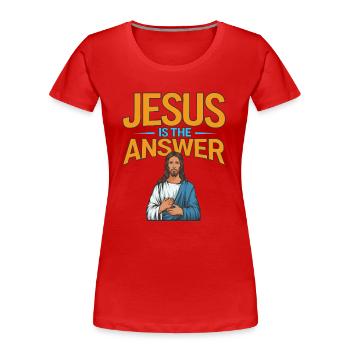 Jesus is the answer - Jesus ist die Antwort - Women's Premium Organic T-Shirt - red - Front - Mia (176cm)