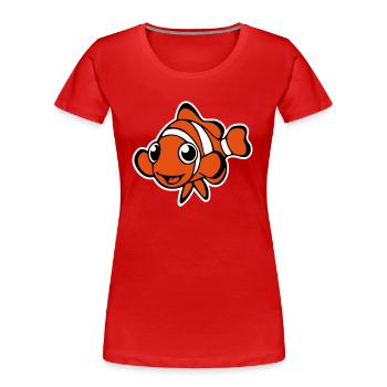 Clownfisch (Vektor) - Frauen Premium Bio T-Shirt - Rot - Vorne - Mia (176cm)