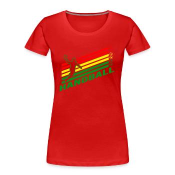 Handball Handballfan Sprungwurf Handballer - Frauen Premium Bio T-Shirt - Rot - Vorne - Mia (176cm)