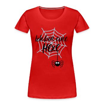 Ich bin eine Hexe - Frauen Premium Bio T-Shirt - Rot - Vorne - Mia (176cm)