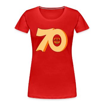 logo Années 70 - T-shirt bio Premium Femme - rouge - Devant - Mia (176cm)