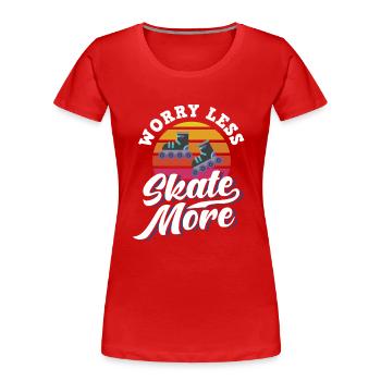Fille en ligne patins à roulettes patinage à roulettes - T-shirt bio Premium Femme - rouge - Devant - Mia (176cm)
