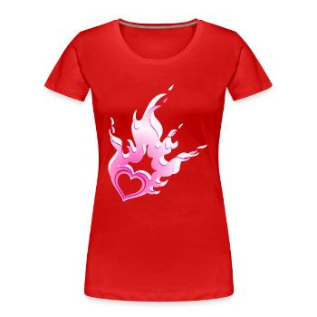 brennendes Herz - Frauen Premium Bio T-Shirt - Rot - Vorne - Mia (176cm)