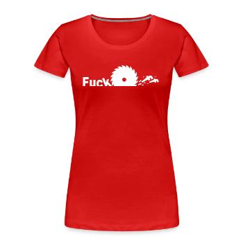 Fuck Off - Frauen Premium Bio T-Shirt - Rot - Vorne - Mia (176cm)