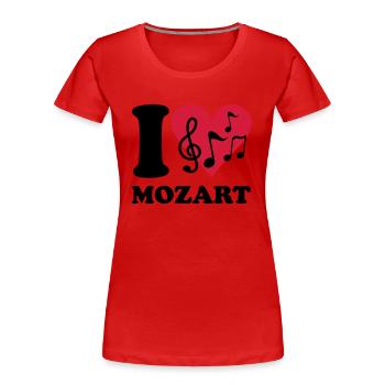 I love Mozart - Frauen Premium Bio T-Shirt - Rot - Vorne - Mia (176cm)