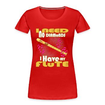 flöte blasmusik klarinette - Frauen Premium Bio T-Shirt - Rot - Vorne - Mia (176cm)
