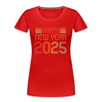 Happy New Year 2025 - Frauen Premium Bio T-Shirt - Rot - Vorne - Mia (176cm)