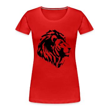 lion - Women's Premium Organic T-Shirt - red - Front - Mia (176cm)