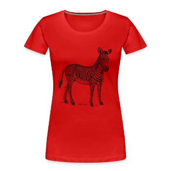 Zebra noir - T-shirt bio Premium Femme - rouge - Devant - Mia (176cm)